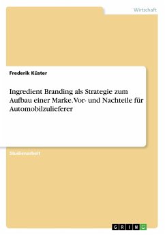 Ingredient Branding als Strategie zum Aufbau einer Marke. Vor- und Nachteile für Automobilzulieferer