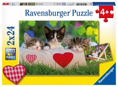 Ravensburger 07801 - Verschlafene Kätzchen, Puzzle 2 X 24 Teile