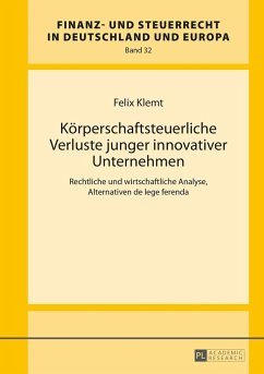 Körperschaftsteuerliche Verluste junger innovativer Unternehmen - Klemt, Felix