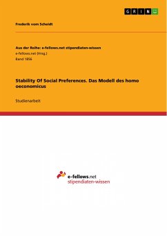 Stability Of Social Preferences. Das Modell des homo oeconomicus (eBook, PDF)