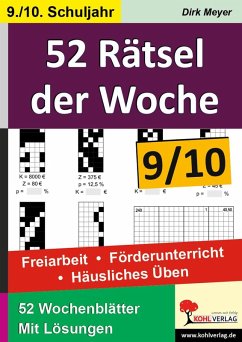 52 Rätsel der Woche / Klasse 9-10 (eBook, PDF) Cover 52 Rätsel der Woche / Klasse 9-10 (eBook, PDF)