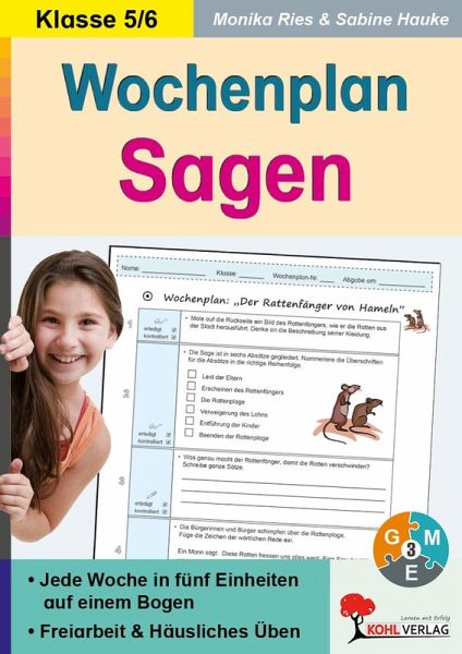 Wochenplan Sagen / Klasse 5-6 (eBook, PDF)