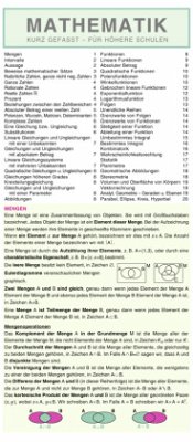 Leporello: Mathematik kurz gefasst - Alle wichtigen Regeln im Überblick - Zhouf, Jaroslav