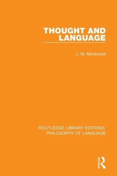 Thought and Language (eBook, PDF) - Moravcsik, J. M.