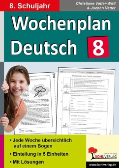 Cover Wochenplan Deutsch / Klasse 8 (eBook, PDF)