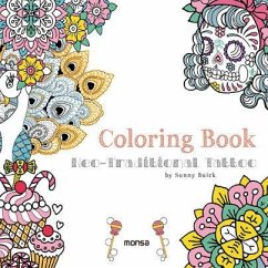 Cover Coloring Book. Neo-Traditional Tattoo