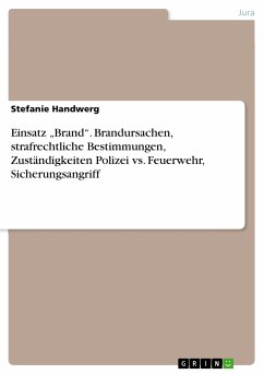 Einsatz „Brand“. Brandursachen, strafrechtliche Bestimmungen, Zuständigkeiten Polizei vs. Feuerwehr, Sicherungsangriff (eBook, PDF) - Handwerg, Stefanie