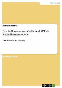Der Stellenwert von CAPM und APT als Kapitalkostenmodelle (eBook, ePUB)
