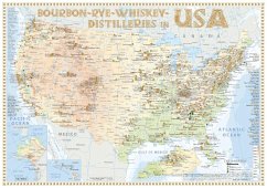 Bourbon-Rye-Whiskey Distilleries in USA - Tasting Map 34x24cm - Hirst, Rüdiger Jörg