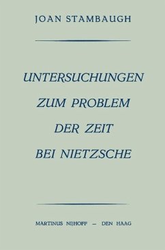 Untersuchungen Zum Problem der Zeit bei Nietzsche (eBook, PDF) - Stambaugh, Joan