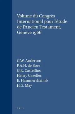 Volume Du Congrès International Pour l'Étude de l'Ancien Testament, Genève 1966