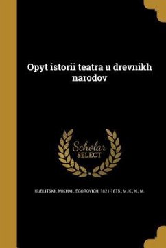 Cover Opyt istorii teatra u drevnikh narodov