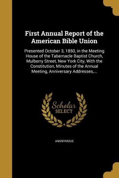 Cover First Annual Report of the American Bible Union