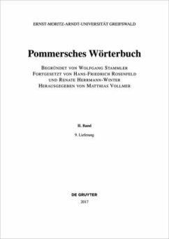 Pommersches Wörterbuch. BAND II, 9. Lieferung / Pommersches Wörterbuch BAND II, 9. Lieferung