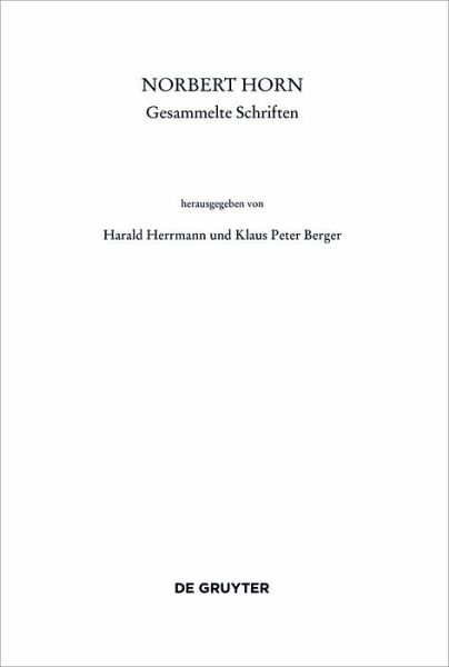 Norbert Horn, Gesammelte Schriften (eBook, PDF)