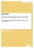 Die klassische Budgetierung in der Kritik (eBook, PDF)