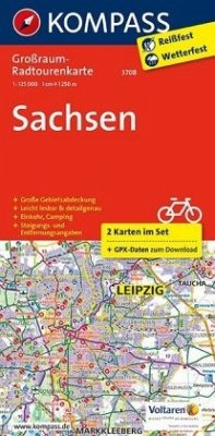 Cover Kompass Großraum-Radtourenkarte Sachsen, 2 Bl.