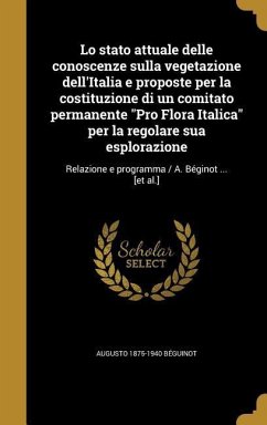 Lo stato attuale delle conoscenze sulla vegetazione dell'Italia e proposte per la costituzione di un comitato permanente 