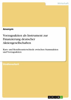 Vorzugsaktien als Instrument zur Finanzierung deutscher Aktiengesellschaften (eBook, PDF)