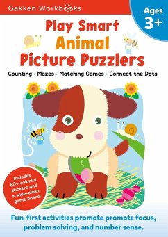 Play Smart Animal Picture Puzzlers Age 3+: Preschool Activity Workbook with Stickers for Toddlers Ages 3, 4, 5: Learn Using Favorite Themes: Tracing, - Gakken Early Childhood Experts
