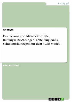 Evaluierung von Mitarbeitern für Bildungseinrichtungen. Erstellung eines Schulungskonzepts mit dem 4CID-Modell (eBook, PDF)