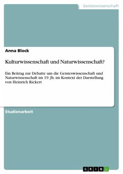 Kulturwissenschaft und Naturwissenschaft? (eBook, ePUB) - Block, Anna