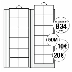 Ergänzungsblätter für alle Premium-Münzalben für Münzen bis Durchmesser 34 mm, 2er Pack