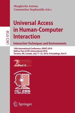 Universal Access in Human-Computer Interaction. Interaction Techniques and Environments (eBook, PDF)