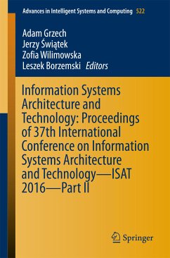 Information Systems Architecture and Technology: Proceedings of 37th International Conference on Information Systems Architecture and Technology – ISAT 2016 – Part II (eBook, PDF)