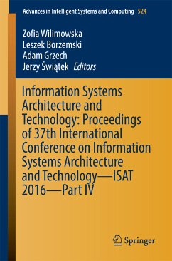 Information Systems Architecture and Technology: Proceedings of 37th International Conference on Information Systems Architecture and Technology – ISAT 2016 – Part IV (eBook, PDF)