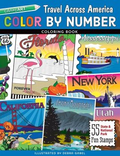 Cover Color by Number Travel Across America Coloring Book - Print-On-Demand-Edition