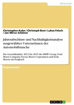Jahresabschluss- und Nachhaltigkeitsanalyse ausgewählter Unternehmen der Automobilbranche (eBook, PDF) - Kuhn, Christopher; Bost, Christoph; Felsch, Lukas; Schöner, Jan Mirco