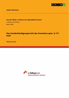 Das Sonderkündigungsrecht des Erwerbers gem. § 111 InsO (eBook, PDF) - Neumann, Jochen