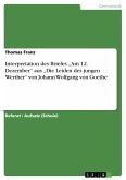 Interpretation des Briefes „Am 12. Dezember&quote; aus „Die Leiden des jungen Werther&quote; von Johann Wolfgang von Goethe (eBook, PDF)