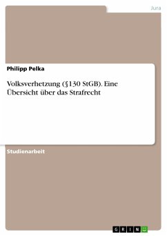 Volksverhetzung (§130 StGB). Eine Übersicht über das Strafrecht (eBook, PDF) - Pelka, Philipp