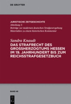 Das Strafrecht des Großherzogtums Hessen im 19. Jahrhundert bis zum Reichsstrafgesetzbuch - Knaudt, Sandra