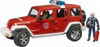 Bruder 02528 Jeep Wrangler Unlimited Rubicon Feuerwehrfahrzeug mit Feuerwehrma