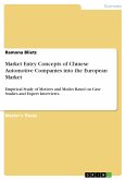 Market Entry Concepts of Chinese Automotive Companies into the European Market (eBook, PDF)