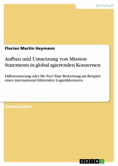 Aufbau und Umsetzung von Mission Statements in global agierenden Konzernen (eBook, PDF)
