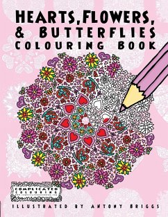 Hearts, Flowers, and Butterflies - Colouring, Complicated