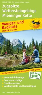 PublicPress Wander- und Radkarte Zugspitze, Wettersteingebirge, Mieminger Kette
