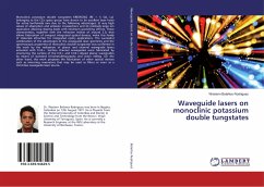 Waveguide lasers on monoclinic potassium double tungstates