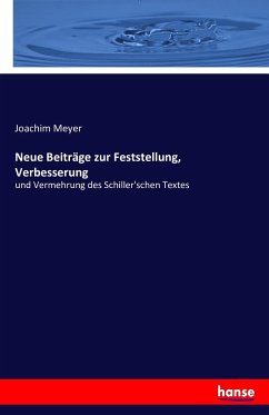 Neue Beiträge zur Feststellung, Verbesserung - Meyer, Joachim