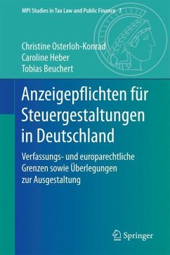 Anzeigepflichten für Steuergestaltungen in Deutschland - Osterloh-Konrad, Christine;Heber, Caroline;Beuchert, Tobias