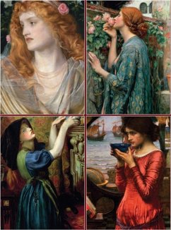 Cover Set of Four Magnetic Notepads: Pre-Raphaelites