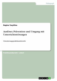 Auslöser, Prävention und Umgang mit Unterrichtsstörungen - Tseytlina, Regina