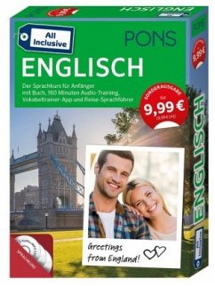 PONS All inclusive Englisch, Kursbuch, 3 Audio+MP3-CDs, Vokabeltrainer-App und Reise-Sprachführer (Restexemplar)