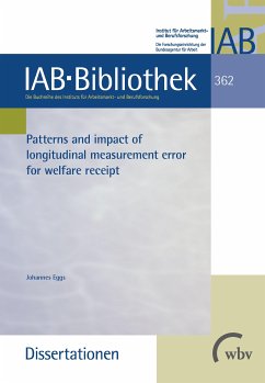 Patterns and impact of longitudinal measurement error for welfare receipt (eBook, PDF) - Eggs, Johannes