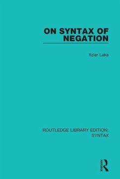 On Syntax of Negation (eBook, PDF) - Laka, Itziar