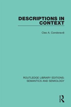 Descriptions in Context (eBook, ePUB) - Condoravdi, Cleo A.